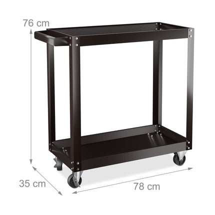 Tool trolley with 2 shelves