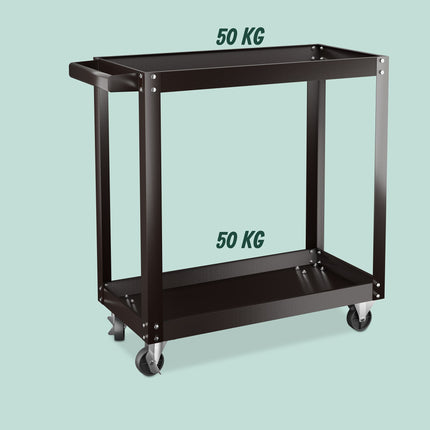 Tool trolley with 2 shelves