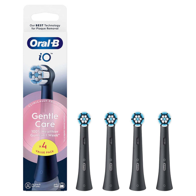 Aufsteckbürsten, Sanfte Reinigung, Schwarz, 4er-Pack