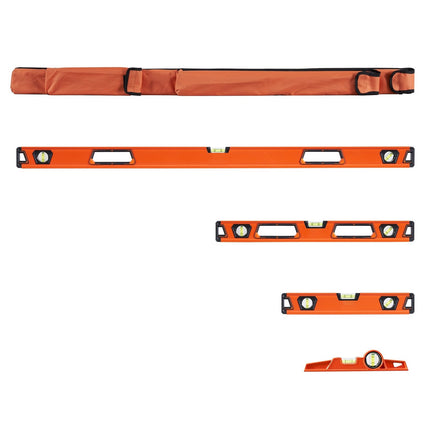 Torpedo Level Set, 48 24 16 10 in, 3 Vial