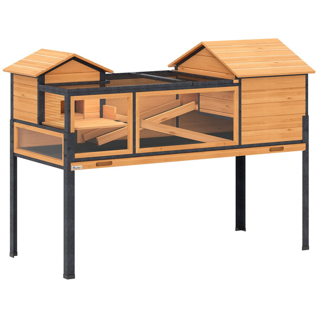 Schildkrötenhaus, 2 Zimmer, 2 Ebenen, Holz & Stahl