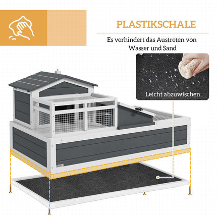 Schildkrötenhaus mit zwei Ebenen und aufklappbarem Dach