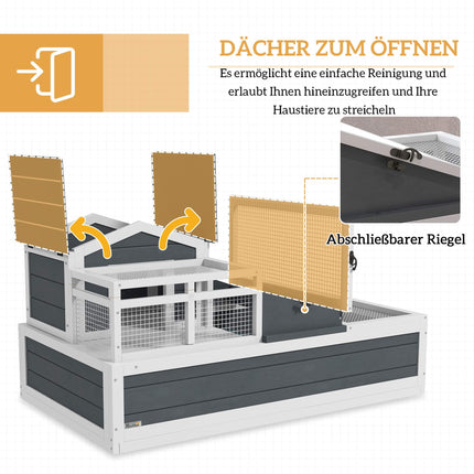 Schildkrötenhaus mit zwei Ebenen und aufklappbarem Dach