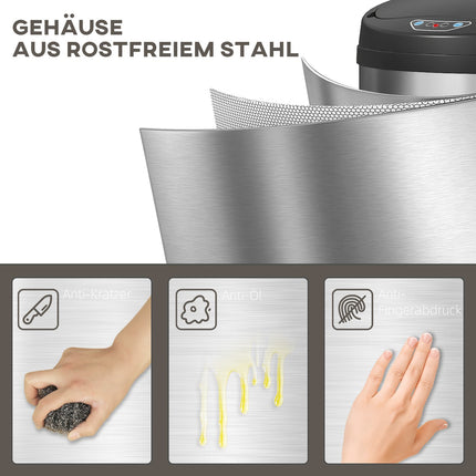 Touchless 30L Stainless Steel Sensor Trash Can