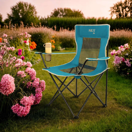 Tourist Chair, Foldable, Blue-Gray, Lightweight