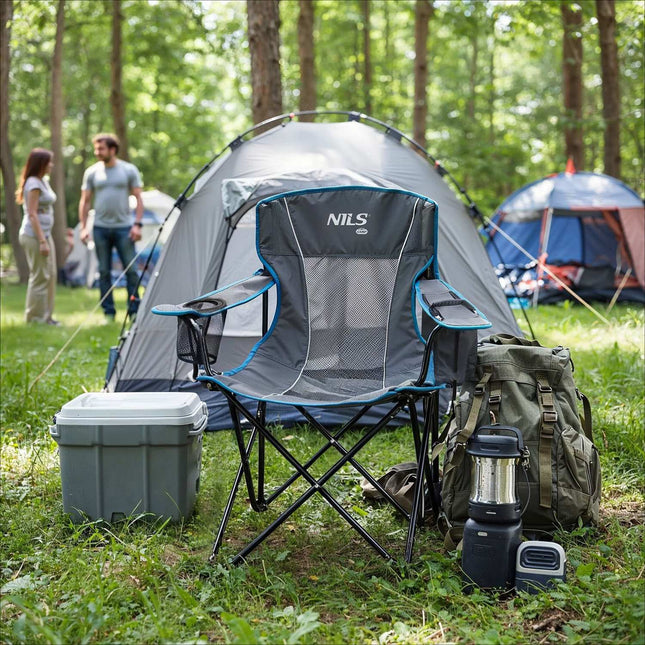 Campingstuhl, Grau, Klappbar, Leicht