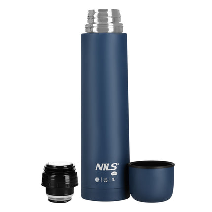 Turistická termoska 1000ml, modrá, izolovaná láhev