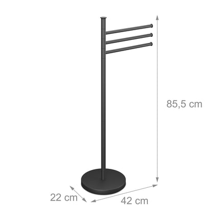 Towel Rack with 3 Swivelling Bars – Stainless Steel