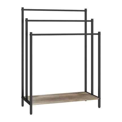 Towel Rack with Shelf, Freestanding Metal Frame