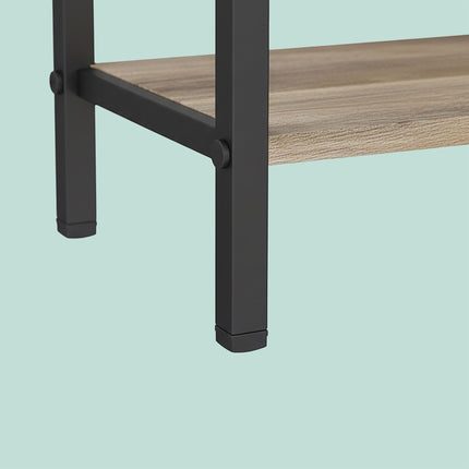 Towel Stand with Shelf – Metal Frame, Wood-Effect Finish