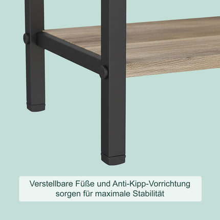Towel Stand with Shelf – Metal Frame, Wood-Effect Finish