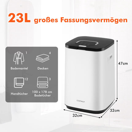 Towel Warmer 23L with Timer and LED Display, White
