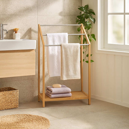 Porte-serviettes en bambou 3 barres