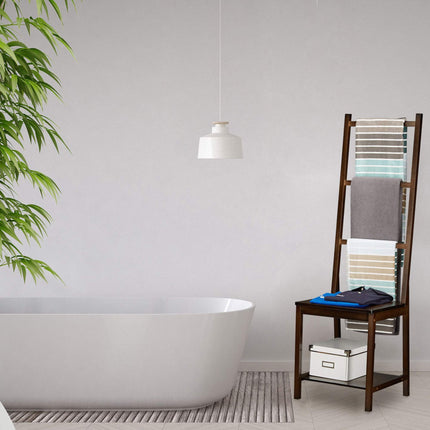Porte-serviettes en bambou marron foncé