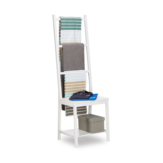 Towel hanger bamboo white