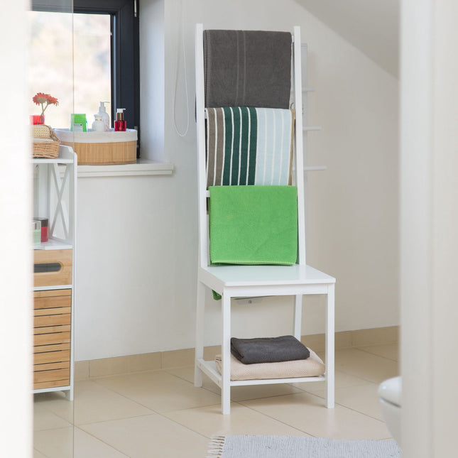 Towel hanger bamboo white