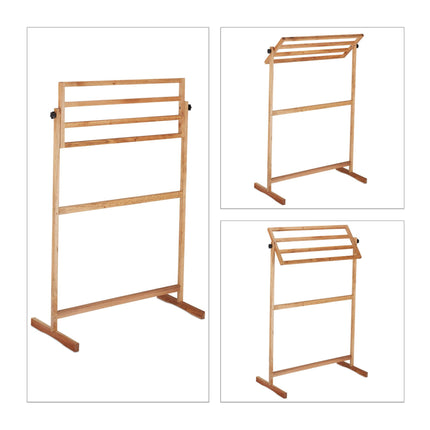 Porte-serviettes sur pied en noyer