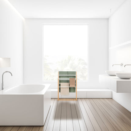 Towel rack in bamboo 6 bars