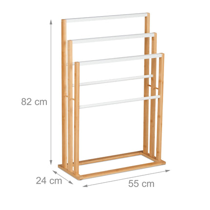 Towel rack in bamboo 6 bars