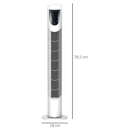 Turmventilator, 3 Modi, leiser Betrieb, Timer, Fernbedienung, Weiß