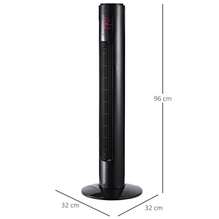 Tower Fan, Black, Remote Control, 3 Speeds, 70 Oscillation