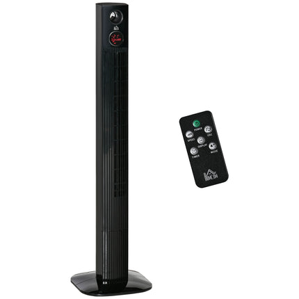 Tower fan with remote control, aroma diffuser, 3 speeds, black