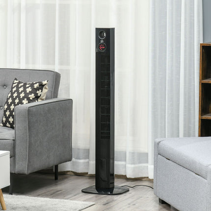 Tower fan with remote control, aroma diffuser, 3 speeds, black