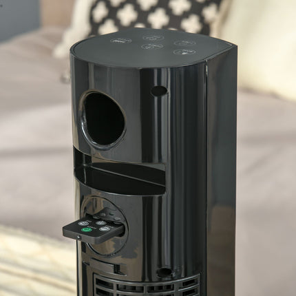Tower fan with remote control, aroma diffuser, 3 speeds, black