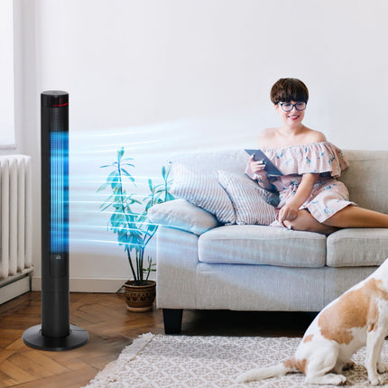 Turmventilator mit Fernbedienung, 70° Oszillation, Timer, schwarz