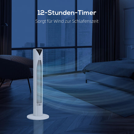 Turmventilator mit Fernbedienung, 3 Geschwindigkeiten, 70° Oszillation