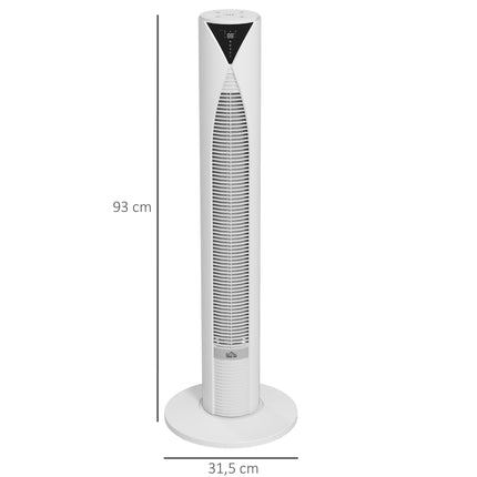 Turmventilator mit Fernbedienung, 3 Geschwindigkeiten, 70° Oszillation