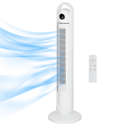 Turmventilator mit Fernbedienung, 3 Geschwindigkeitsstufen, 24-Stunden-Timer, LCD-Display