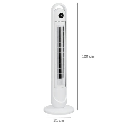 Turmventilator mit Fernbedienung, 3 Geschwindigkeitsstufen, 24-Stunden-Timer, LCD-Display