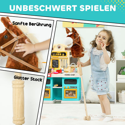 Toy Hobby Horse with Sound, Wheels, for Kids 24+ Months