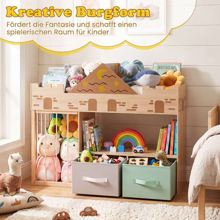 Toy Storage Organizer with Shelves and Fabric Drawers