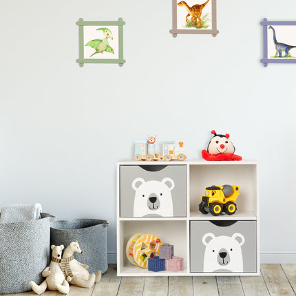 Toy Storage Shelf with 4 Compartments, Bear Design