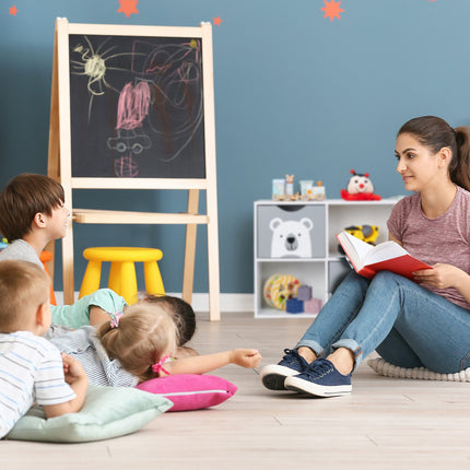 Toy Storage Shelf with 4 Compartments, Bear Design
