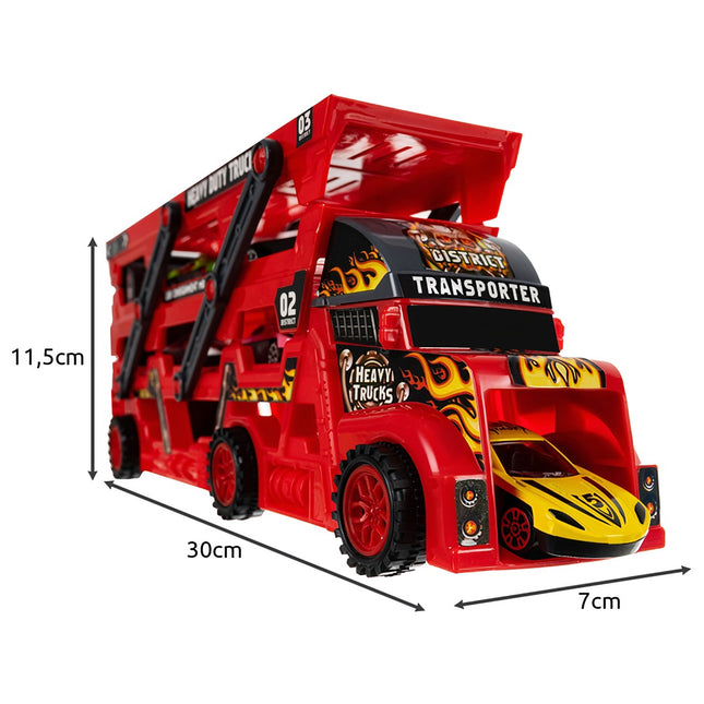 Spielzeug-Truck-Set mit 6 Autos und Abschussrampe