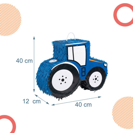Traktor-Piñata-Set – Inklusive Schlagstock und Augenbindenmaske