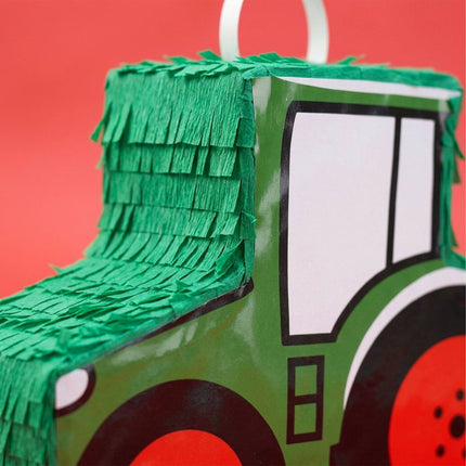 Tractor Piñata Set with Stick & Mask, Dark Green