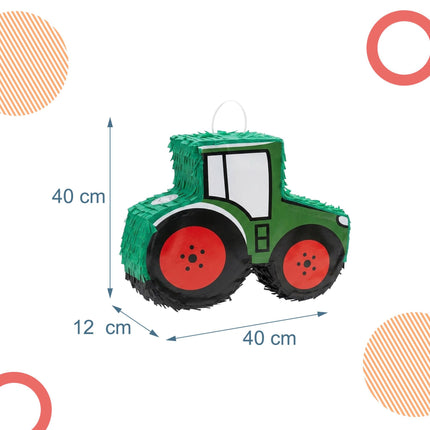 Tractor Piñata Set with Stick & Mask, Dark Green