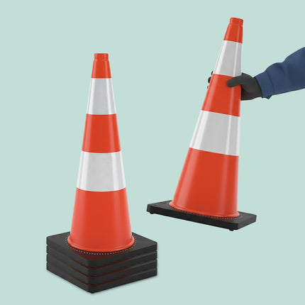 Dopravní kužel 75 cm – odolný, reflexní pruhy