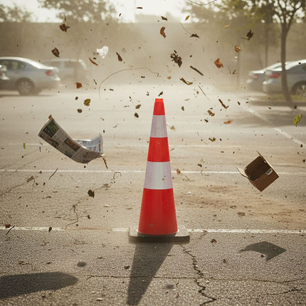 Traffic Cone 90 cm, Heavy-Duty, Reflective Stripes
