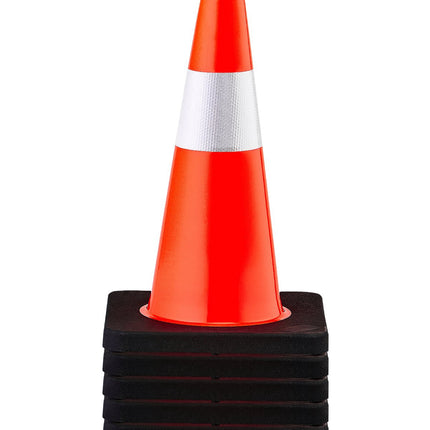 Traffic Cones, 18 In, 5-Pack PVC, Reflective, Weighted Base