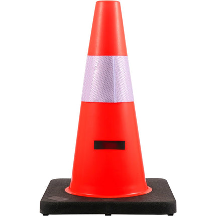 Traffic Cones, 18 In, 5-Pack PVC, Reflective, Weighted Base