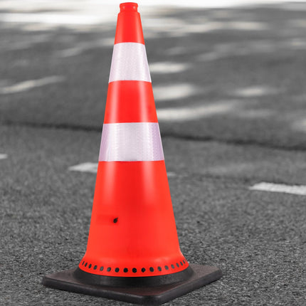 Traffic Cones, 8-Pack 30-Inch PVC Reflective Weighted Base