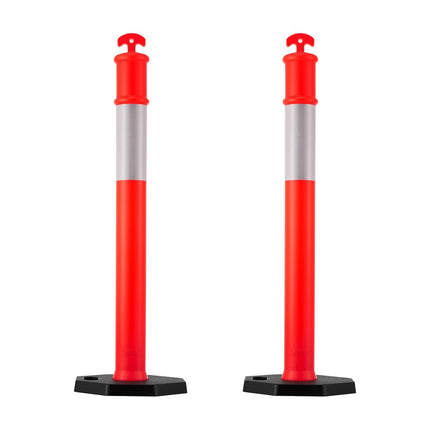 Traffic Delineator Posts 2-Pack, 1140mm, Reflective, Weighted Base