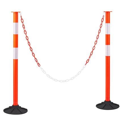 Traffic Delineator Posts, 2 Pack, 34 In, Reflective, Chain