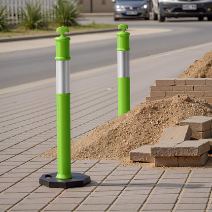Traffic Delineator Posts, 3 Pack, 1140 mm, Reflective Weighted Base