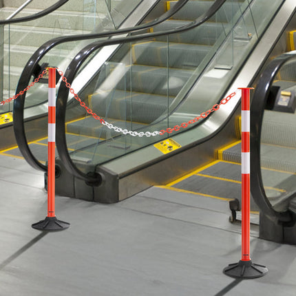Traffic Delineator Posts, 4 Pack, Weighted Base, Chain